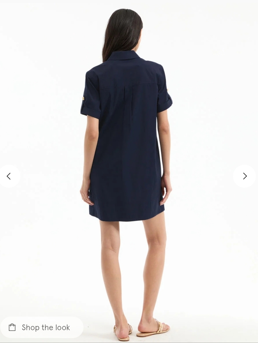 Veronica Beard Lucca Navy Blue Cargo Cotton Shift Dress Size US 6 - Picture 5 of 13